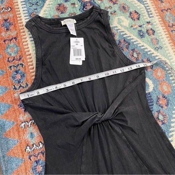 L Space NWT XS Seaview Charcoal‎ Washed Black Mini Tank T Shirt Dress Cotton - Picture 9 of 11